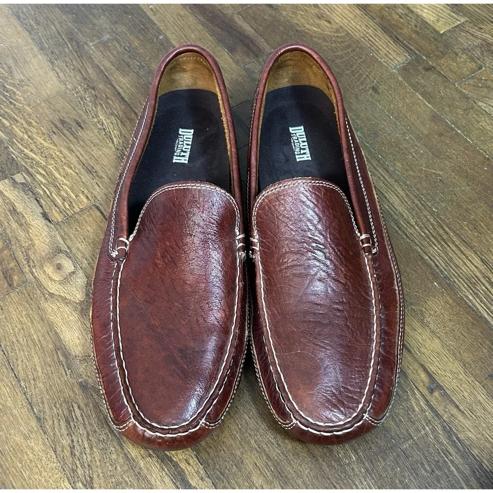 Duluth Trading Company Men's Pebbled Bison Leather Driving Moccasins  Size 13W